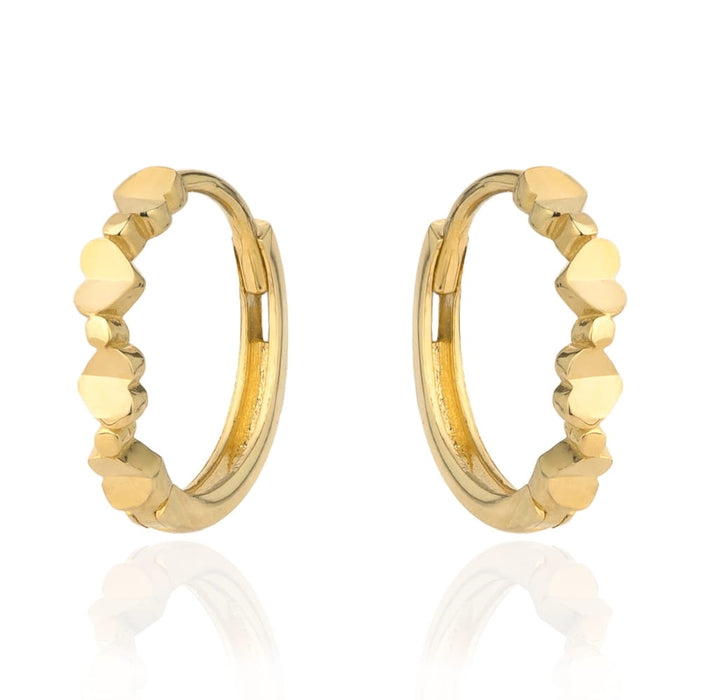 Patru cercei cu inimioare de aur pe creolă