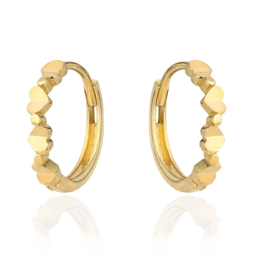 Patru cercei cu inimioare de aur pe creolă