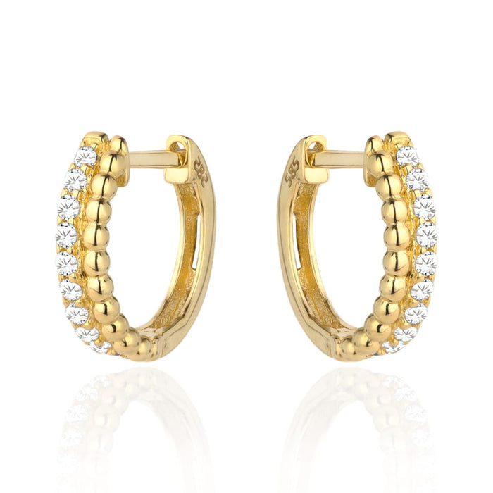 Cercei Aur 14k cu Zirconii si Bilute