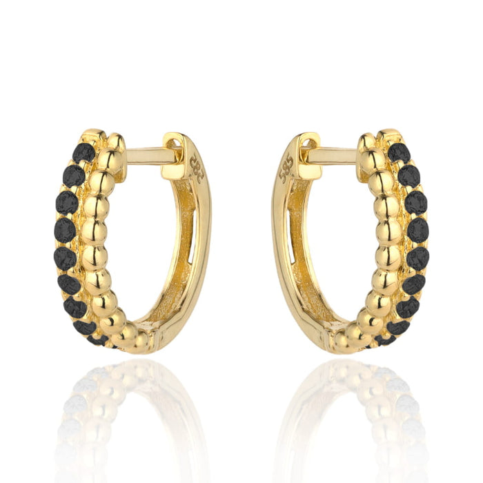 Cercei Aur 14k cu Zirconii Negre