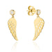 Cercei Aur 14k cu Aripi de Ingeras si Zirconii Albe