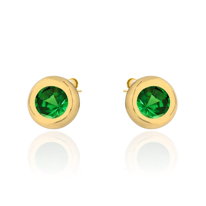 Cercei Aur 14k cu Zirconii Verzi