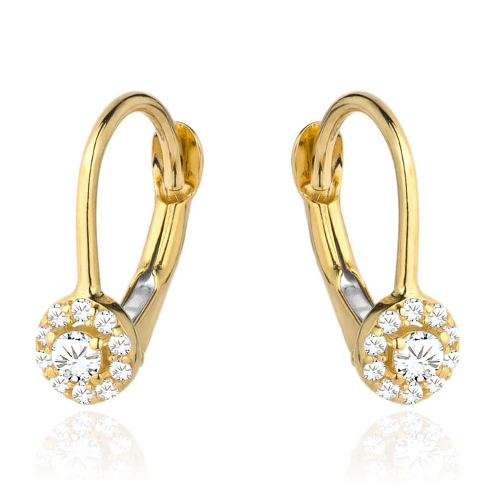 Cercei Aur 14k cu Zirconii Albe