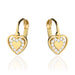 Cercei Aur 14k cu Inimioare si Zirconii Albe