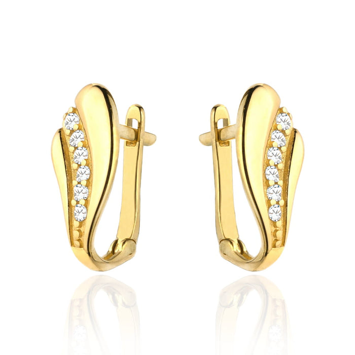 Cercei Aur 14k cu Zirconii Albe