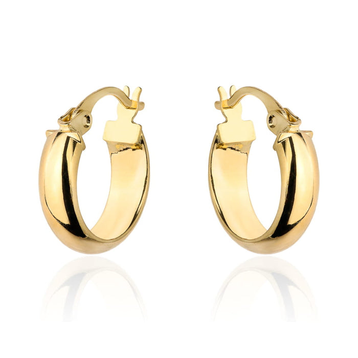 Cercei cerc netezi din aur cu închizătoare englezească