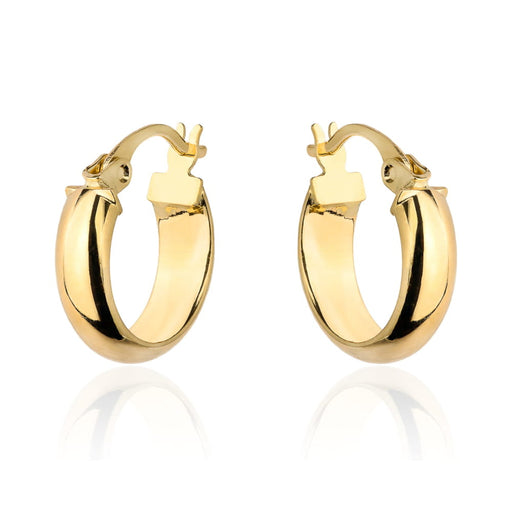 Cercei cerc netezi din aur cu închizătoare englezească