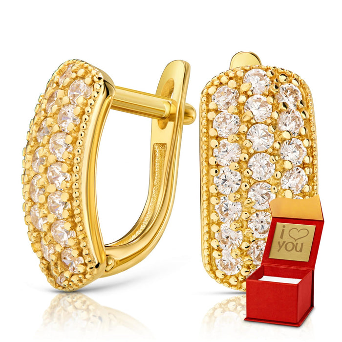 Cercei Aur 8K Cu Pietre Prețioase - Eleganță Atemporală