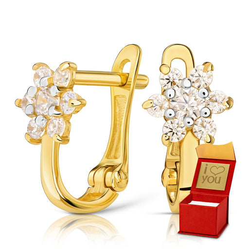 Cercei Flori Aur 8K cu Zirconiu - Eleganță Delicată