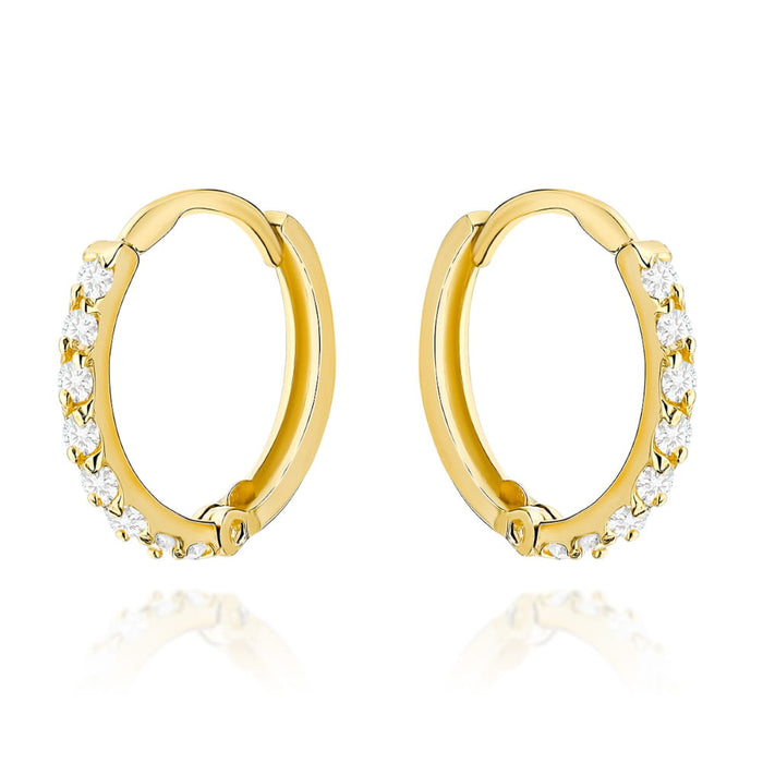 Cercei cerc de aur împânziți cu zirconii cubici