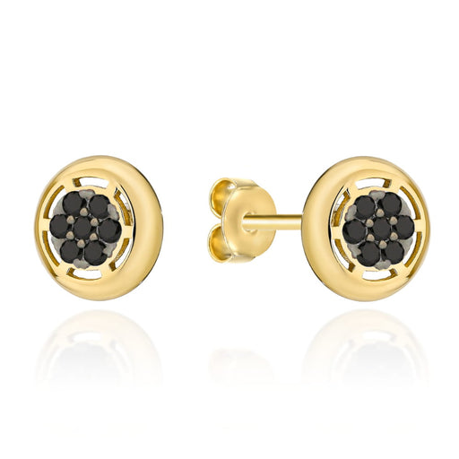 Cercei Aur 14k cu Banuti si Zirconii Negre