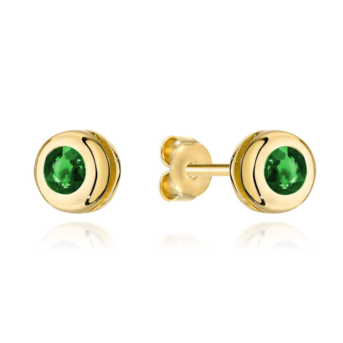 Cercei Aur 14k cu Zirconii Verzi