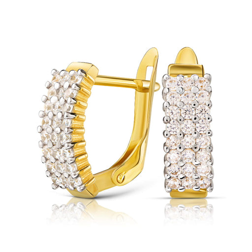 Cercei Aur 8K cu Pietre Albe Delicate