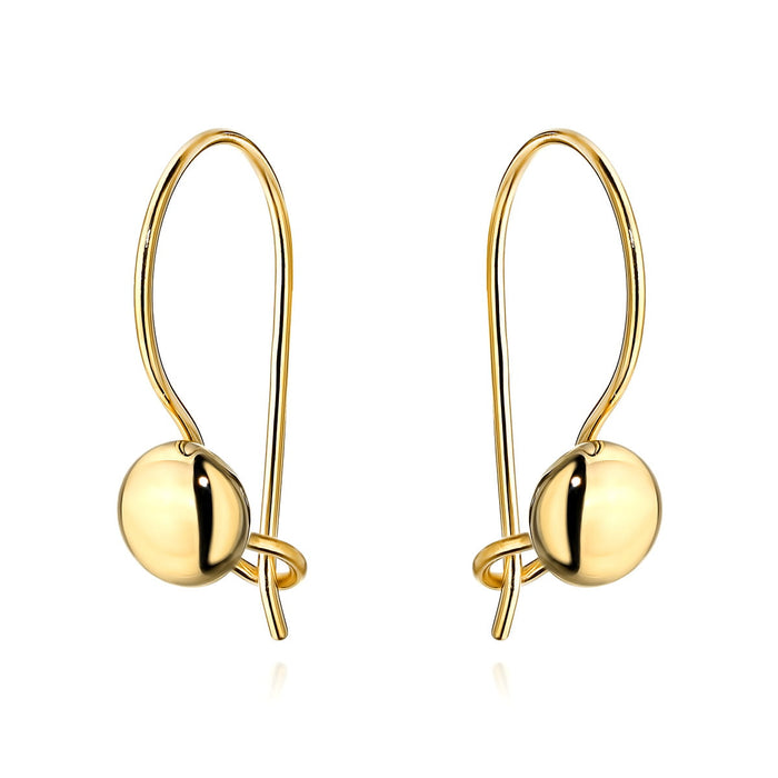 Cercei Delicați Cerculeț Plin din Aur 14K, cu Închidere Tip Cârlig