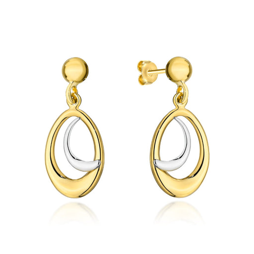 Cercei Aur 14k cu Banuti Ovali