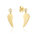 Cercei Aur 14k cu Aripi de Ingeras si Zirconii Albe