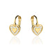 Cercei Aur 14k cu Inimioare si Zirconii Albe