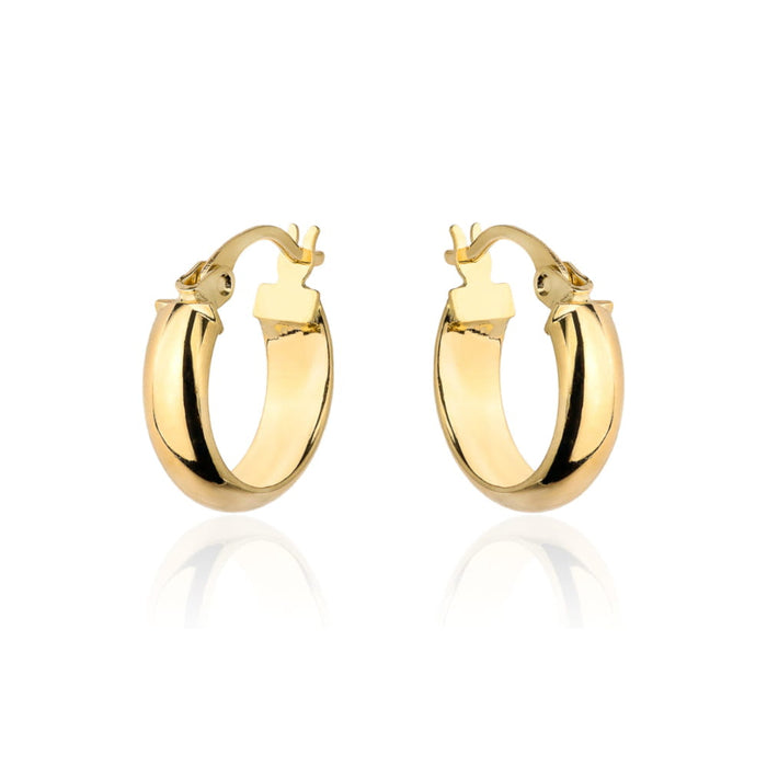 Cercei cerc netezi din aur cu închizătoare englezească