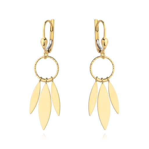 Cercei Aur 14K cu Design Frunze - 48 mm