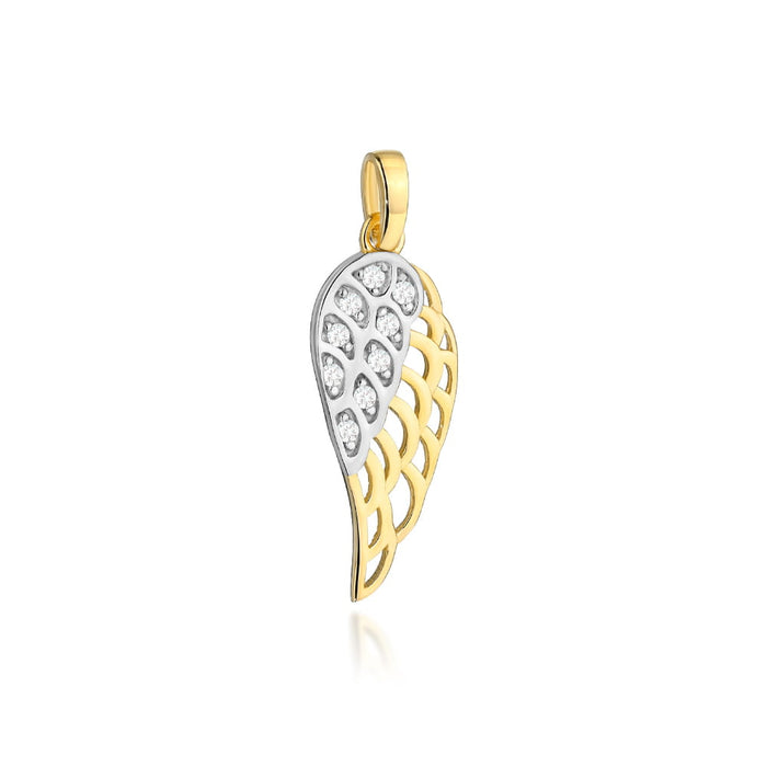 Pandantiv Aur 14k cu Aripa si Zirconii Albe