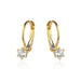 Cercei de aur cu zircon alb central pe o închizătoare franceză