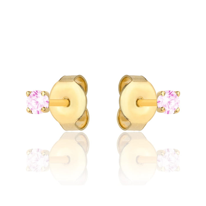 Cercei Aur 14k cu Zirconii Roz Deschis