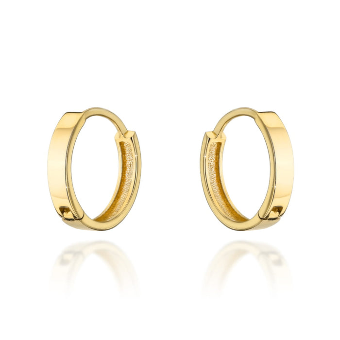 Cercei cerc neted de aur pe creole