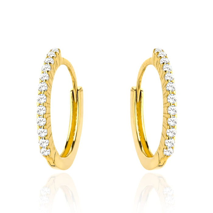 Cercei Creole Aur 14k cu Zirconii Albe