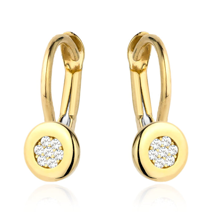 Cercei Aur 14k cu Banut si Zirconii Albe