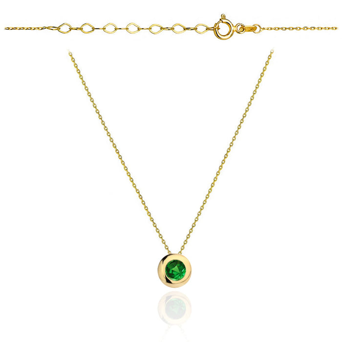 Colier cu Cristal Verde- Aur 14k
