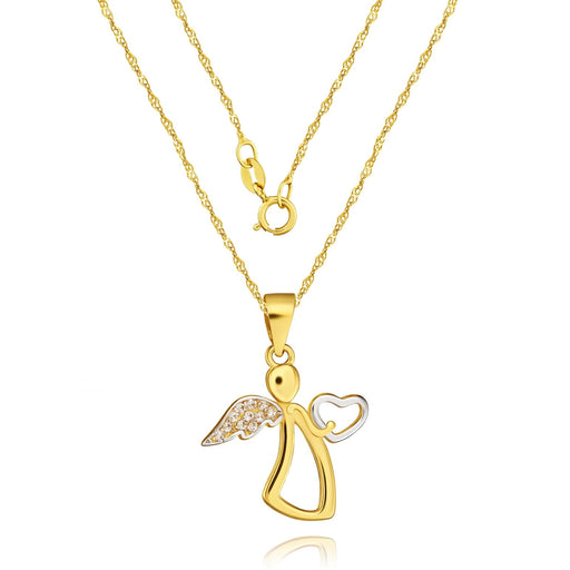 Pandantiv Îngeraș cu Inimă din Aur