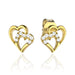Cercei Aur 14k cu Inimioare Impletite si Zirconii