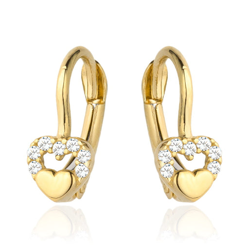 Cercei Aur 14K cu Zirconiu - Inima