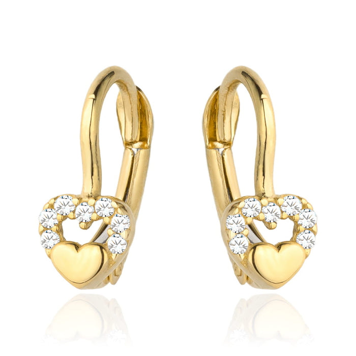 Cercei Aur 14K cu Zirconiu - Inima