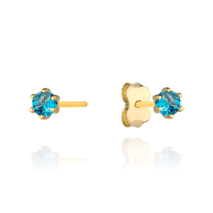 Cercei Aur 14k cu Zirconii Albastre