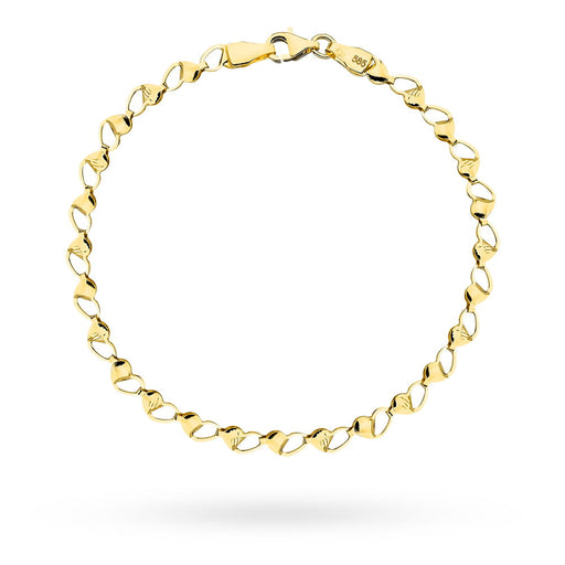 Bratara cu Inimioare Impletite- Aur 14k