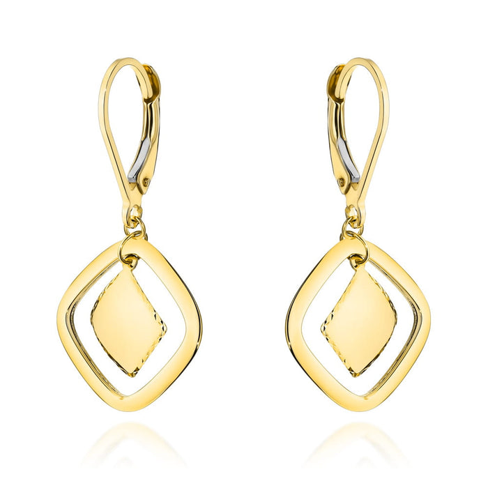 Cercei Aur 14k cu Model Romburi