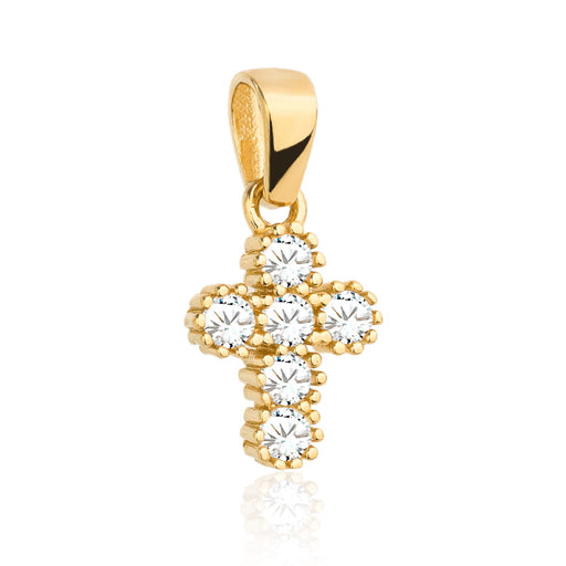 Pandantiv Aur 14k cu Cruciulita si Zirconii Albe