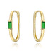 Cercei Aur 14k cu Creole si Zirconii Verzi