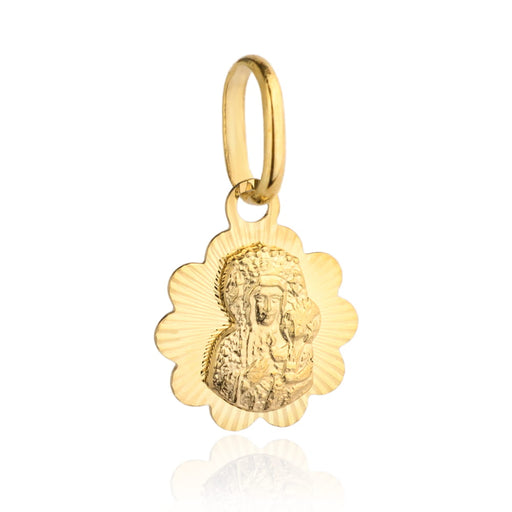 Medalion Floare Aur 14k cu Maica Sfanta si Iisus