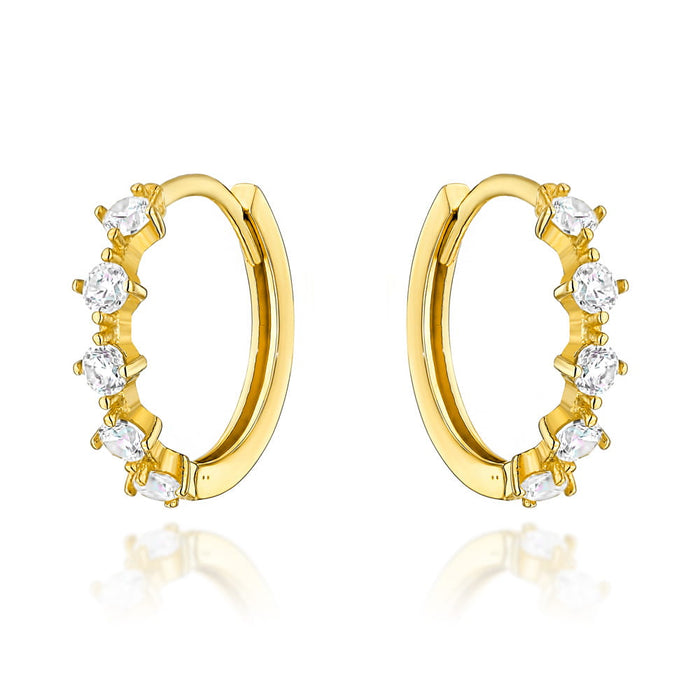 Cercei Aur 14k cu Zirconii Albe