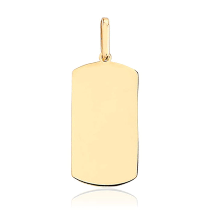 Pandantiv Aur 14K Rectangular Neted cu Margini Rotunjite pentru Gravură