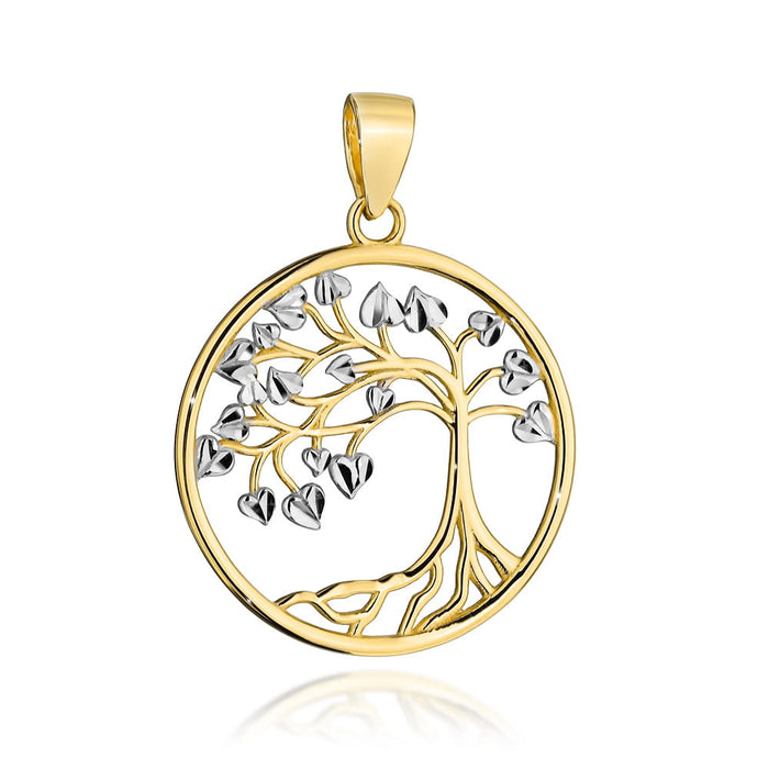 Pandantiv Aur Copacul Fericirii Cu Aur Alb