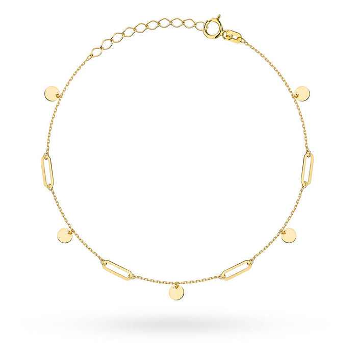 Bratara Lant cu Banuti si Placute- Aur 14k