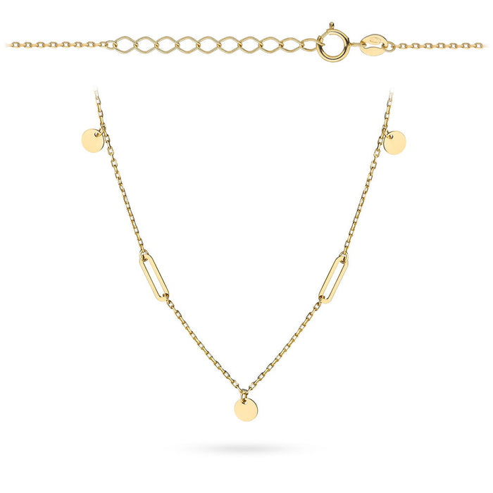 Colier cu Banuti si Placute- Aur 14k