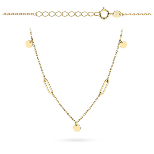 Colier cu Banuti si Placute- Aur 14k