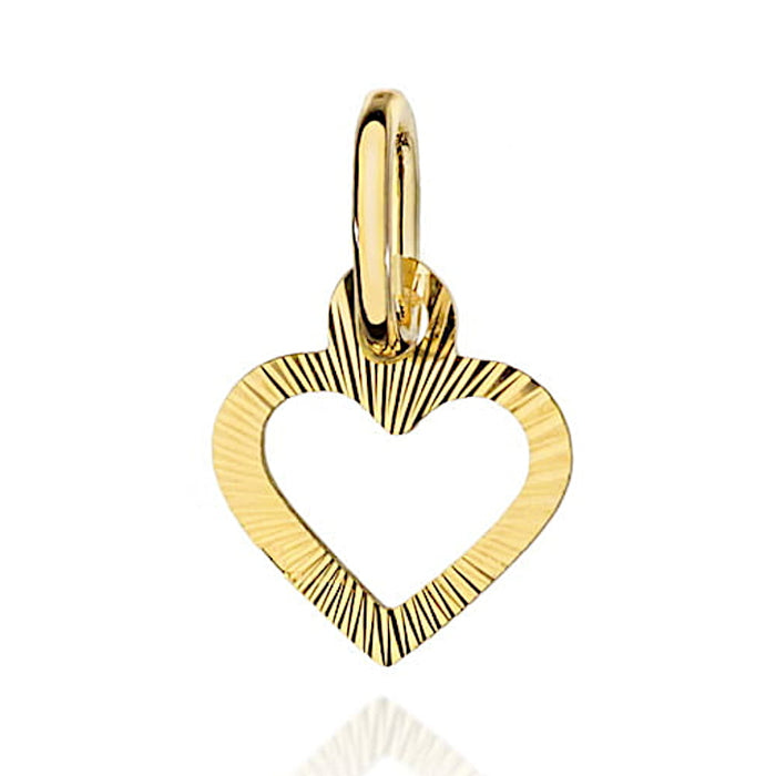 Pandantiv Mic Aur 14K Inimă Cu Efect Strălucitor