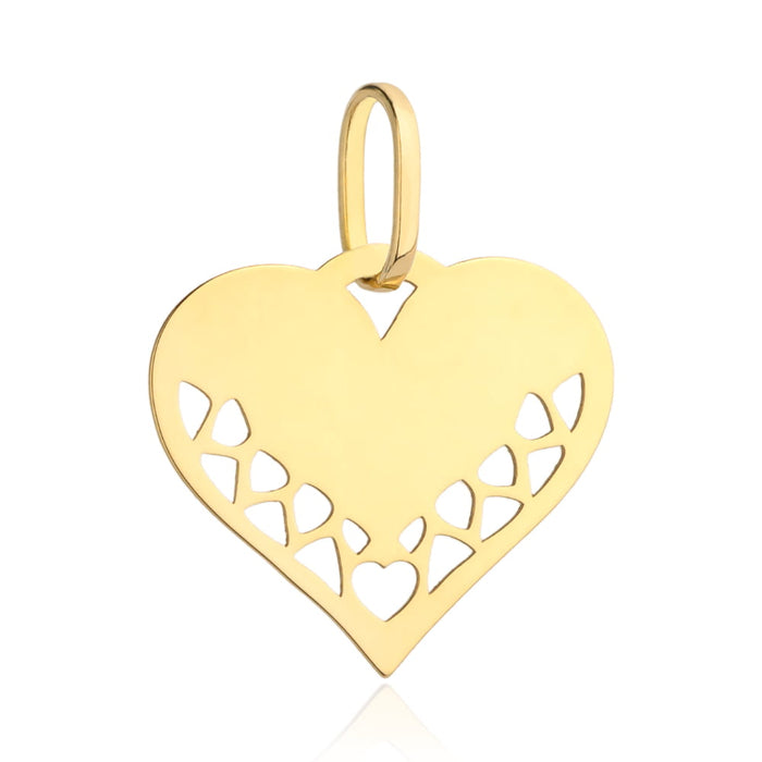 Pandantiv Aur 14K Inimă cu Inimă Mică
