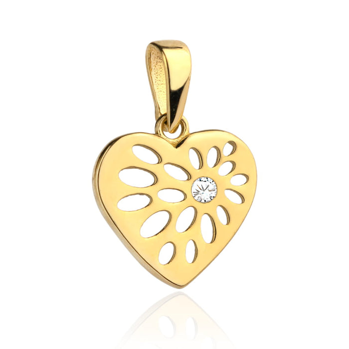 Pandantiv Aur 14K cu Inimioara si Zirconiu