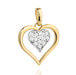 Pandantiv Aur 14K cu Inimioara si Zirconii